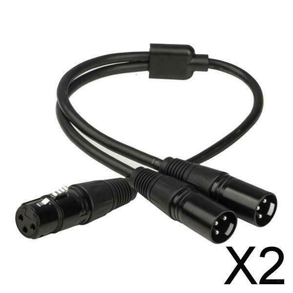 2X Female XLR Cable To 2 Male Y Splitter Cable Adapter