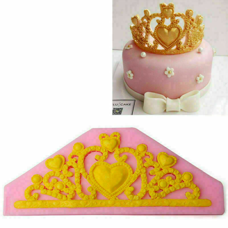 Lace Princess Crown Silicone Fondant Mold Cake Decor Mold Chocolate Baking Tool