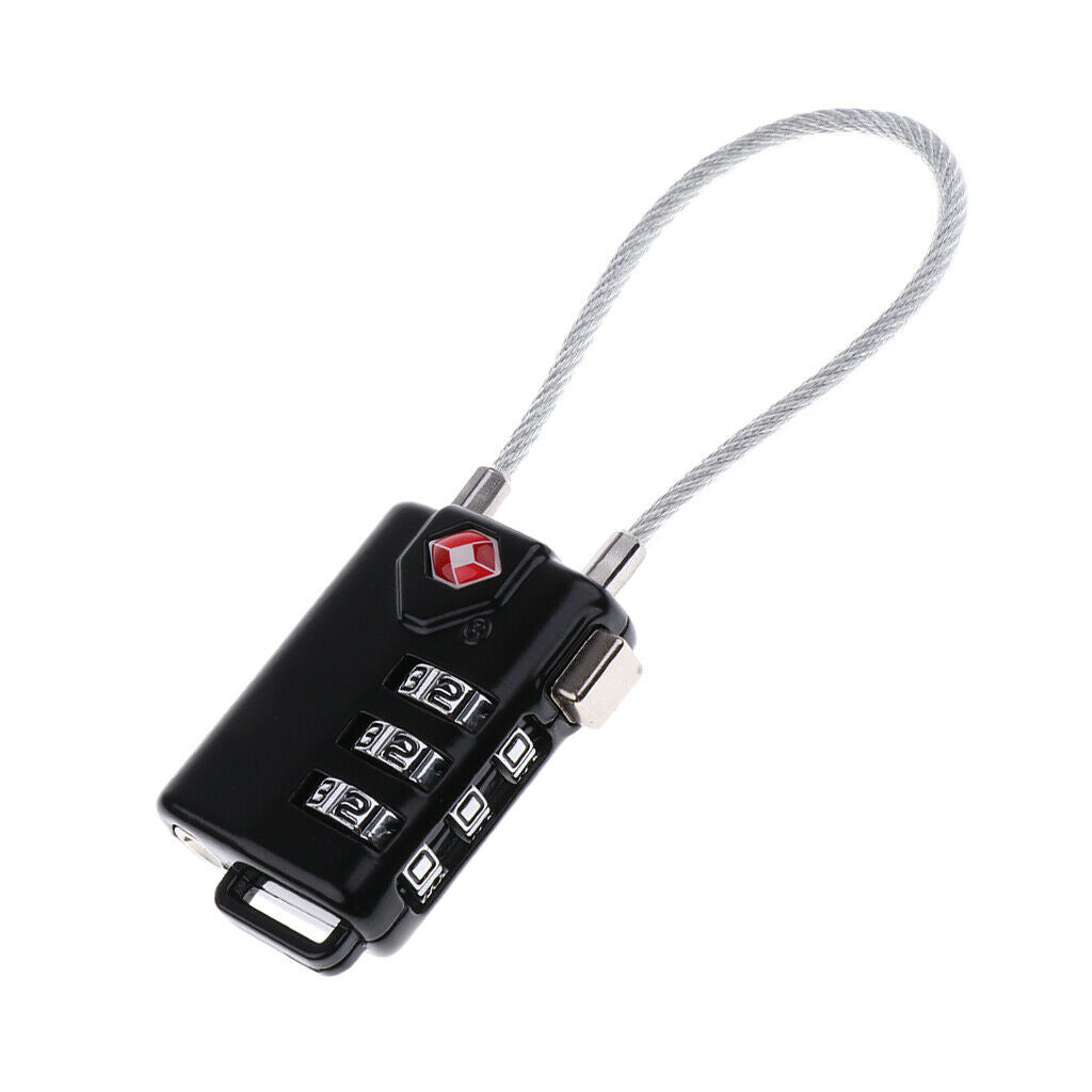 Portable 3 Digit Combination Padlock Password Lock for Suitcase Backpack