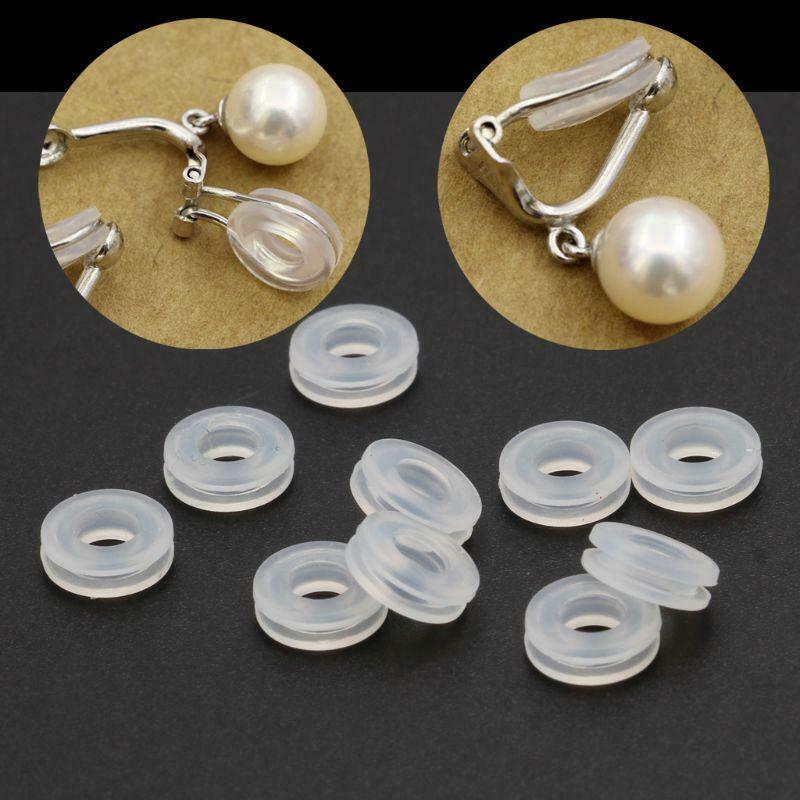 10Pcs Comfort Pads for Clip On Earrings Anti-Pain Silicone Earring Ring Cushion