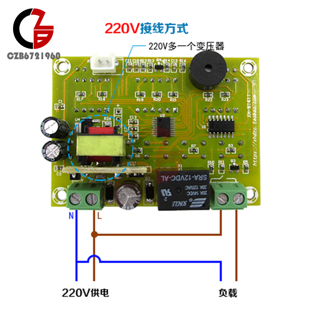 XH-W1411 AC 220V LED Display Temperature Controller Thermostat Control Switch