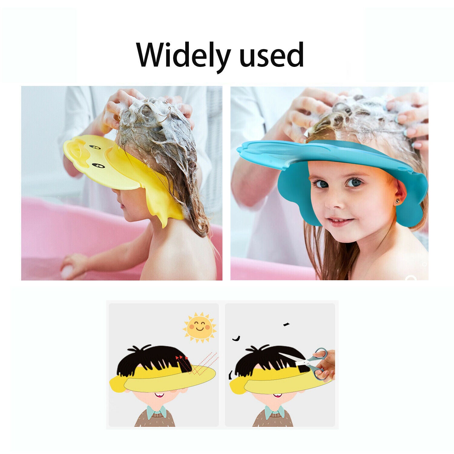 Multi-Purpose Bath Visor Hat Baby Shower Cap Hair Wash Shield Protect Eyes Ears