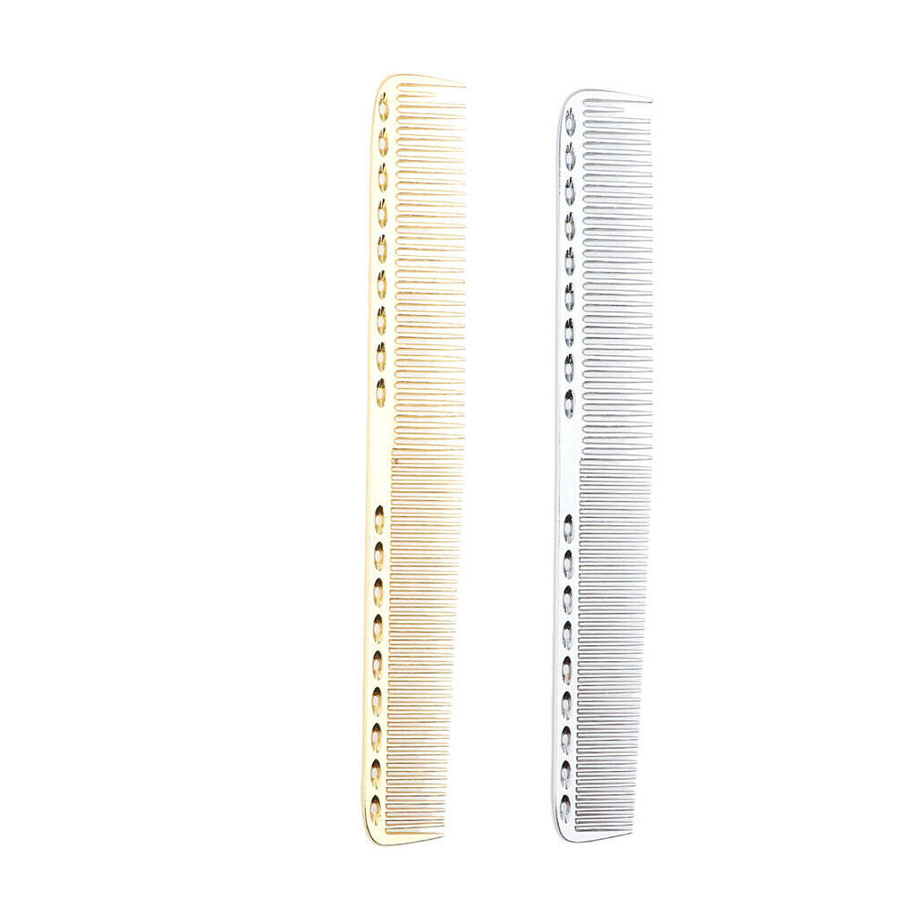 2x 21.5cm 8.46" Professional Salon Hairdressing Aluminum Comb Anti-Static