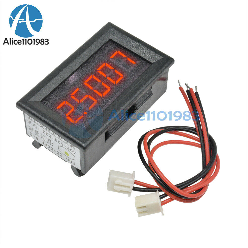 Red LED 5 Digit DC 0-4.3000-33.000V Digital Voltmeter Voltage Meter Car Panel