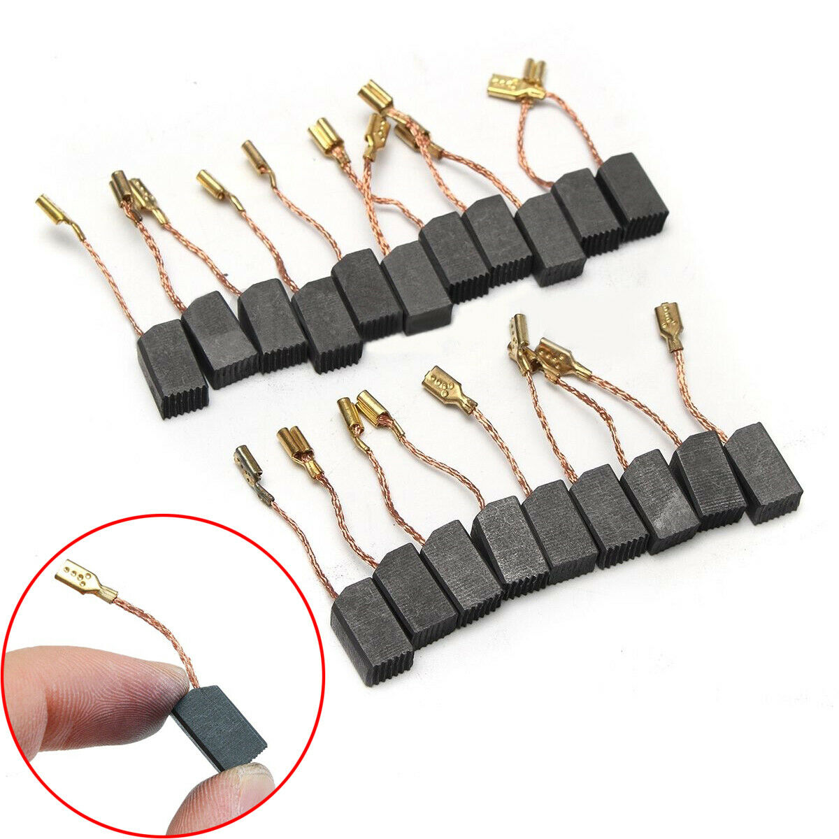 20pcs Graphite Copper Motor Carbon Brushes Kit For 100mm Angle Grinder 6*8*14mm