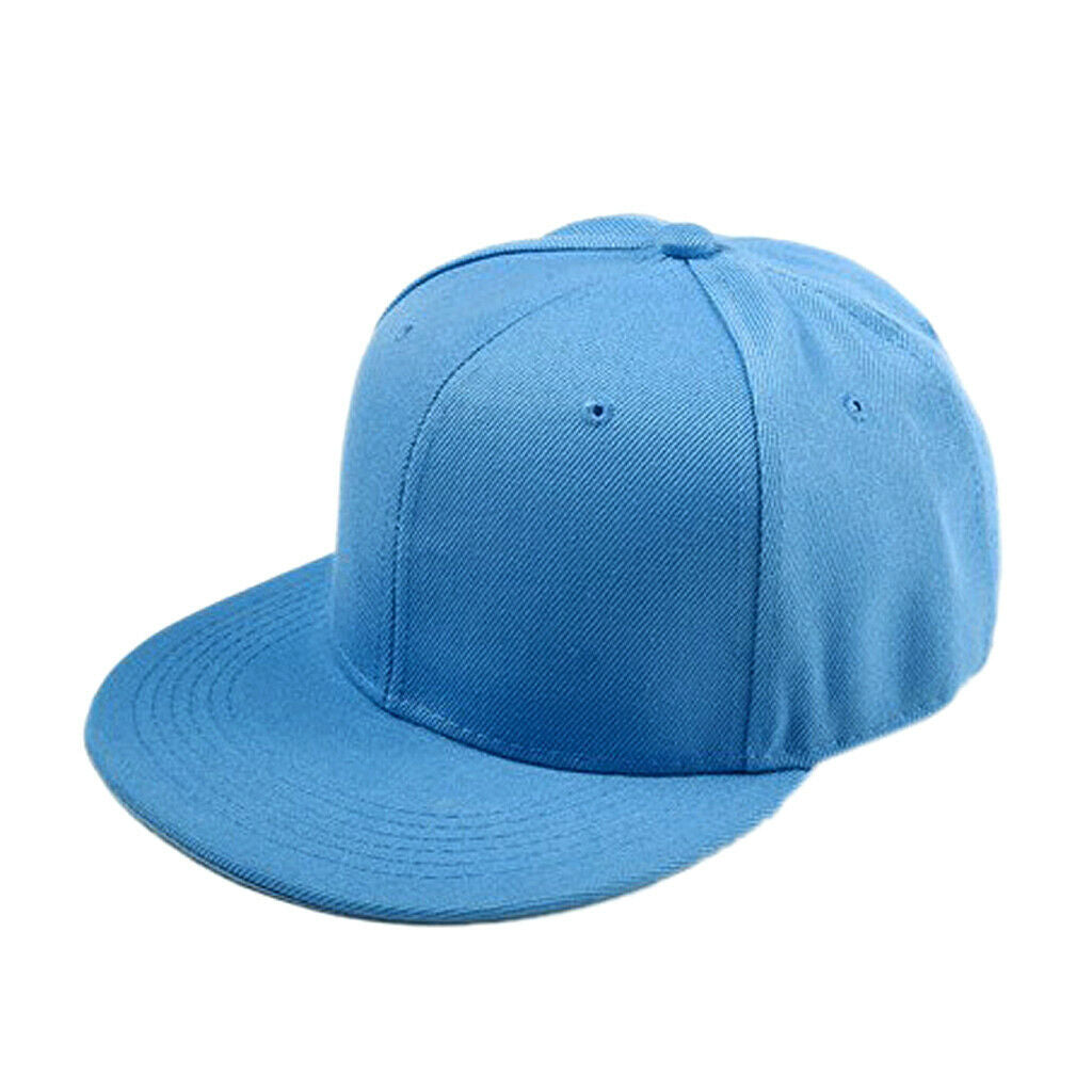 Plain Solid Denim Baseball   Adjustable Curved Visor Lake-blue