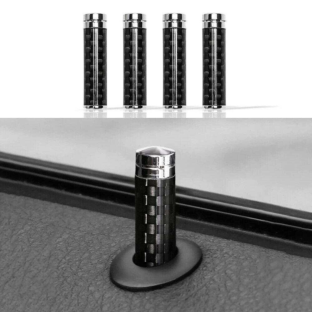 4PCS Universal Door Lock Pin Cover Carbon Fiber Car Interior Car Accessories