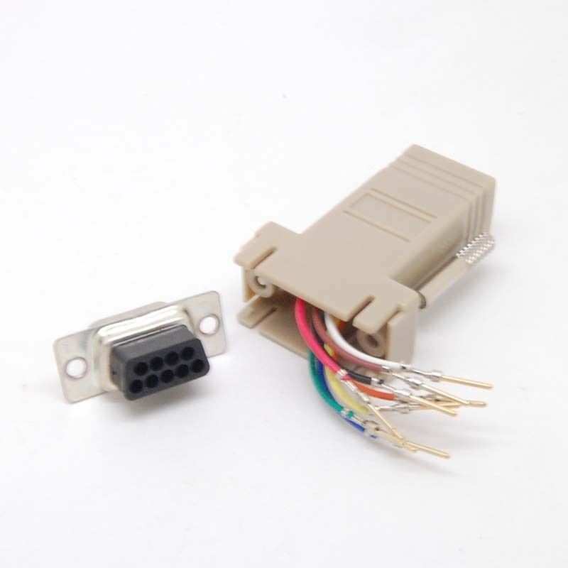 Extender new male DB9 to RJ45 Female RS232 Female Adapter Connector Convertor