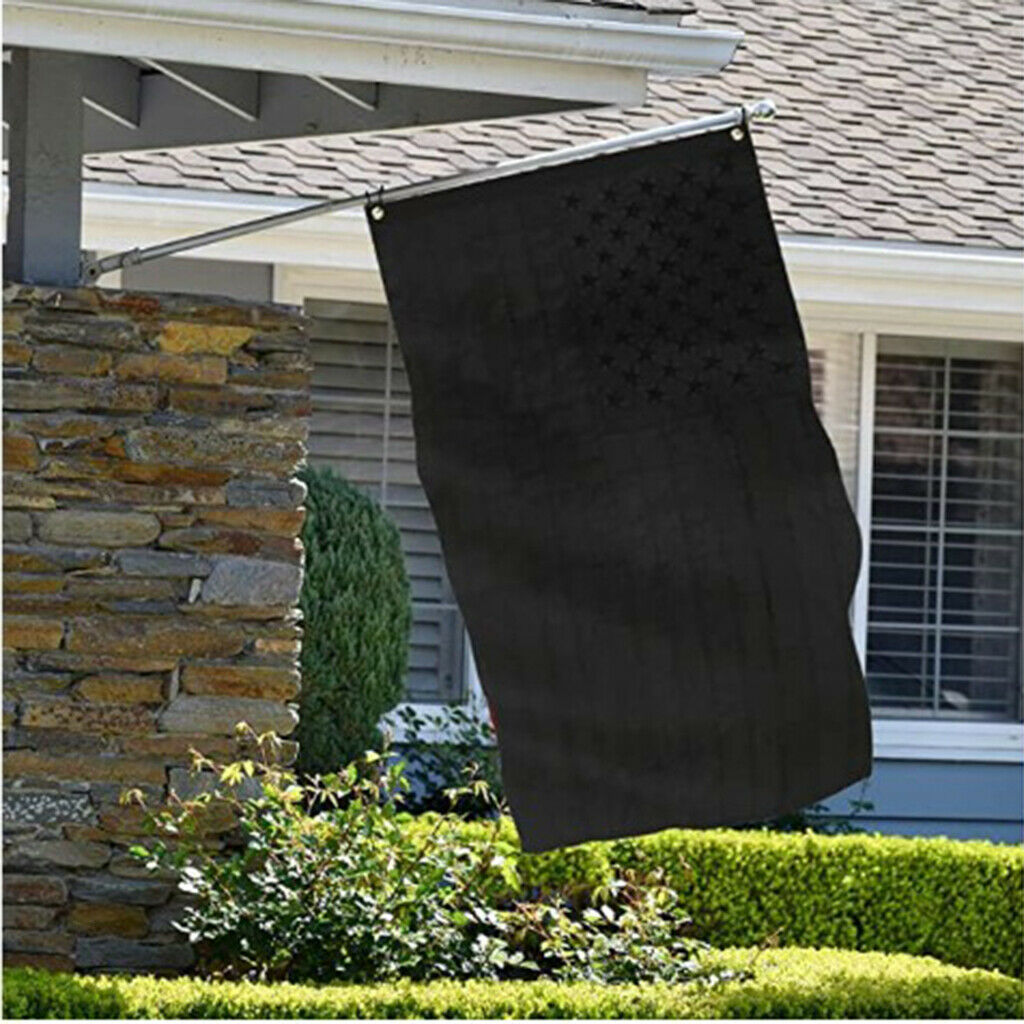 1pc Durable All Black American Flag 3x5 ft Embroidered US USA Flags 90x150cm