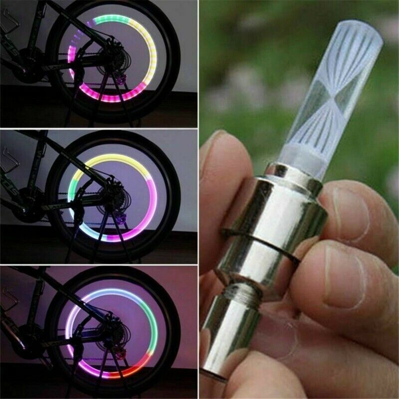 2pcs LED Lamp Flash Tyre Wheel Valve Cap Light For Car Bike Bicycle Motorcycle