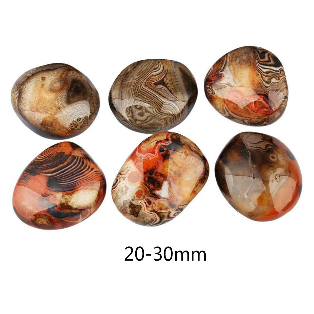 Natural Madagascar Banded Agate Stone Specimen Tumbled Pattern Craft 2-3CM USA