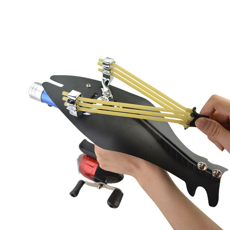 Fishing Slingshot Kit Catapult Bow Bowfishing Darts Reel Archery Hunting Set