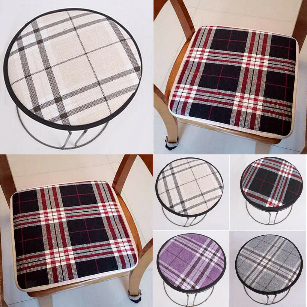 2 Pcs Kitchen Dining Chair Pads with Ties Seat Cushion for Living Room 30cm