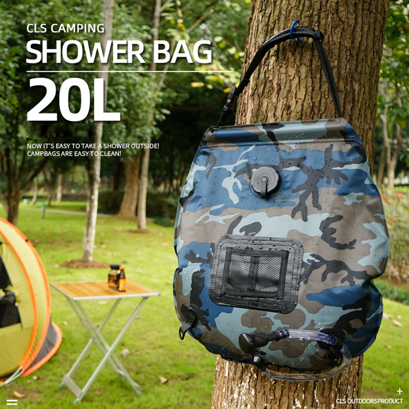 Portable Solar Heating Camping Shower Bath Bag PVC 20L Outdoor Traveling