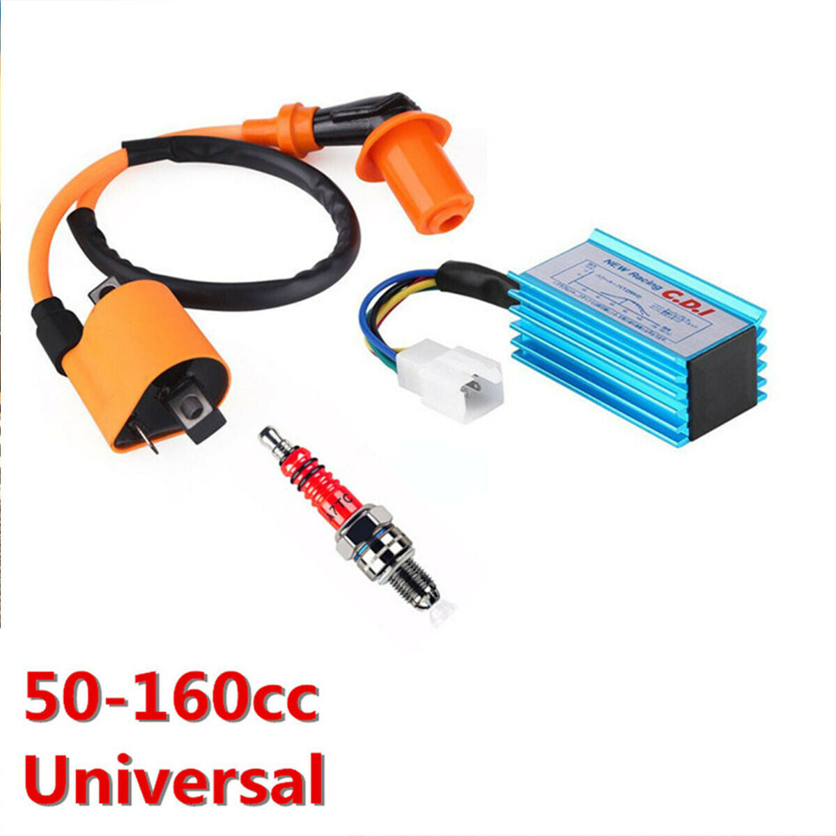 Performance Racing 5-pins CDI + Ignition Coil + Spark Plug for 50-160cc 4-stroke