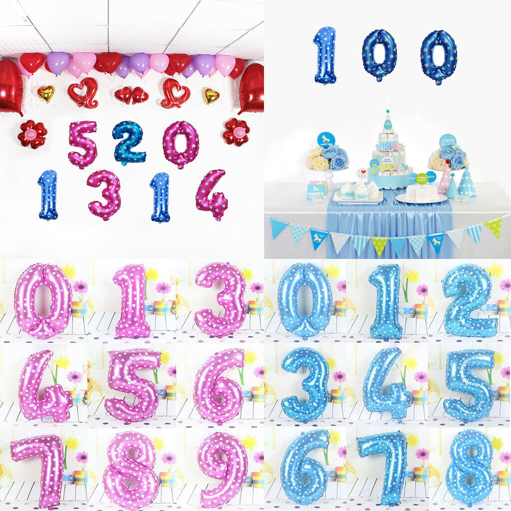 All Numbers Star Foil Balloons Birthday Anniversary Party Decor Number 0