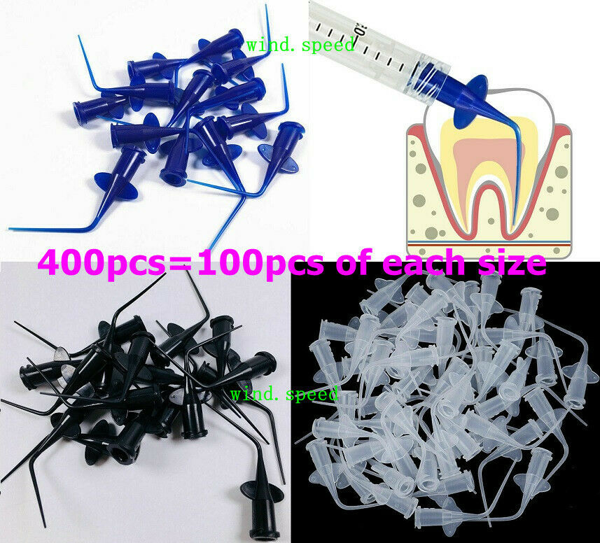 400pcs Dental Endo Irrigation Needle Disposable Syringe Irrigator Tips 0.25/0.35