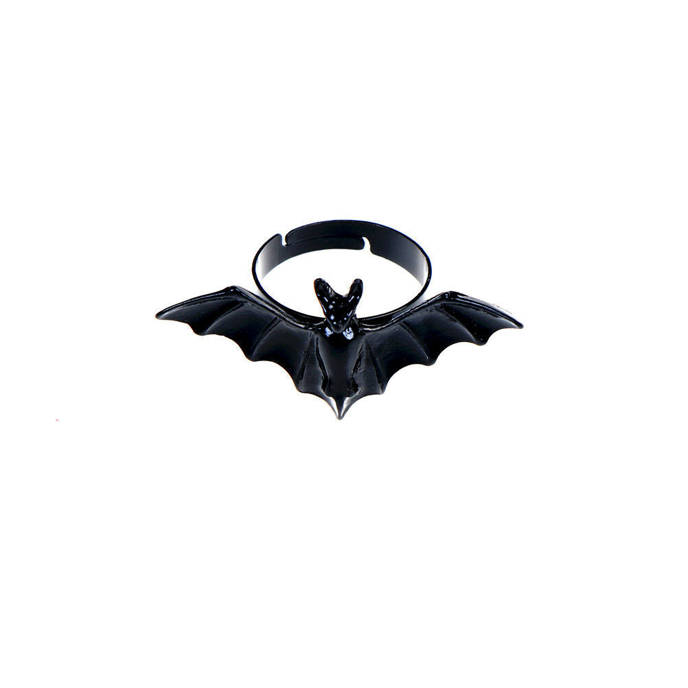 New Women Jewelry Wholesale Black Bat Personality Adjustable Ring Animal R.l8