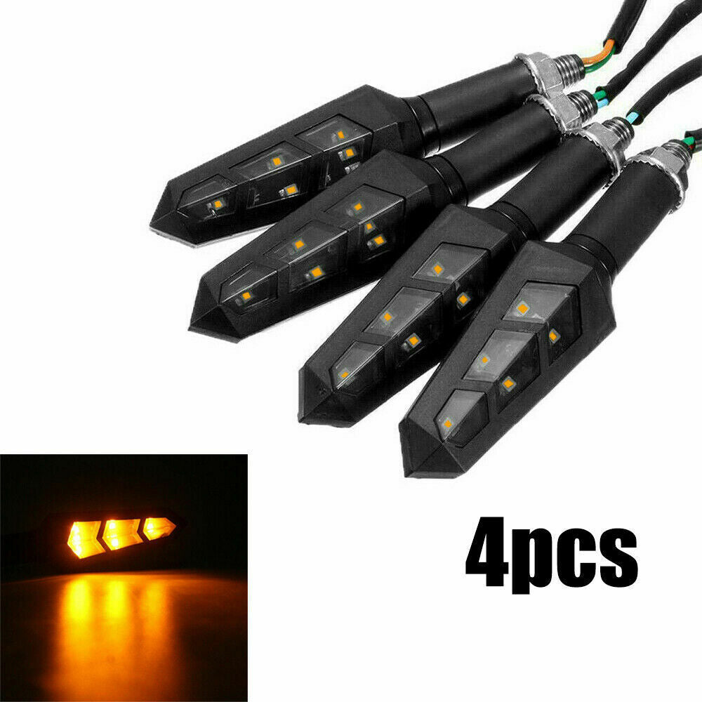 4X Motorcycle LED Turn Signals Blinker Light Indicator For Yamaha Kawasaki