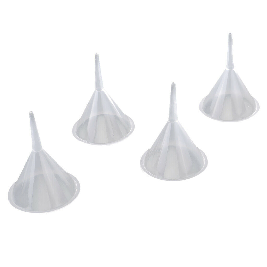Pack 5 Clear Small Plastic Filling Funnel Perfume Oil Liquid Diffuser Bottle