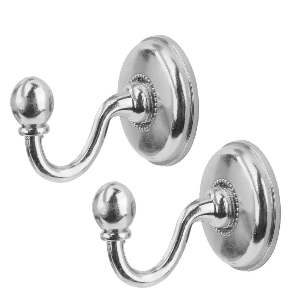 2pcs   Silvery   Window   Curtain   Drapery   Tiebacks   Door   Wall   Hooks