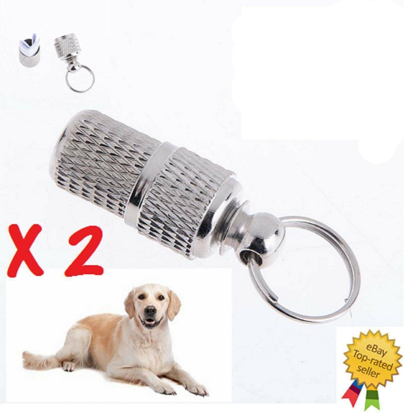 Pet Dog Cat Puppy Anti-Lost ID Tag Address Name Label Tag Barrel Tube Collar*2