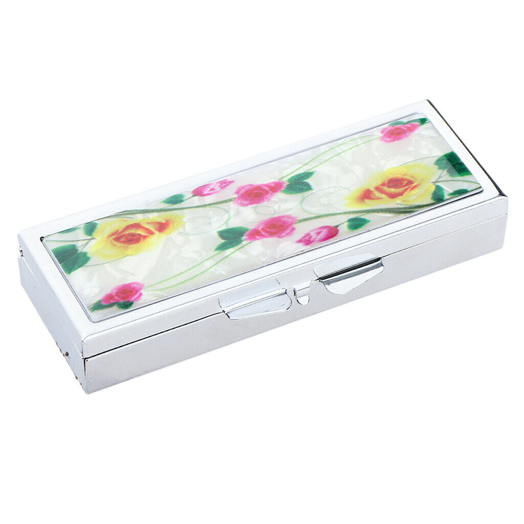 Weekly Pill Organizer,Travel 6 Slots Pill Box Case with Mirror and Large