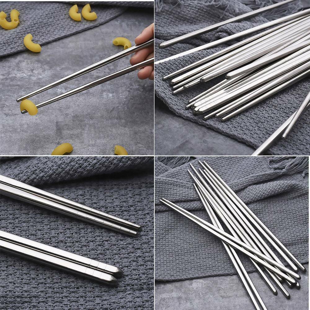 Pairs Stainless Steel Chopsticks for Sushi Noodle Rice Chinese Chop Sticks New