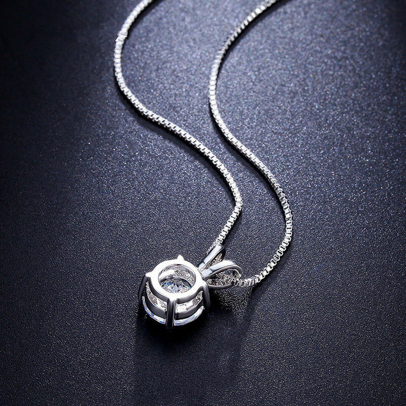 Womens Charm Crystal Zircon Pendant Chain Statement  Fashion Necklace Jewelry