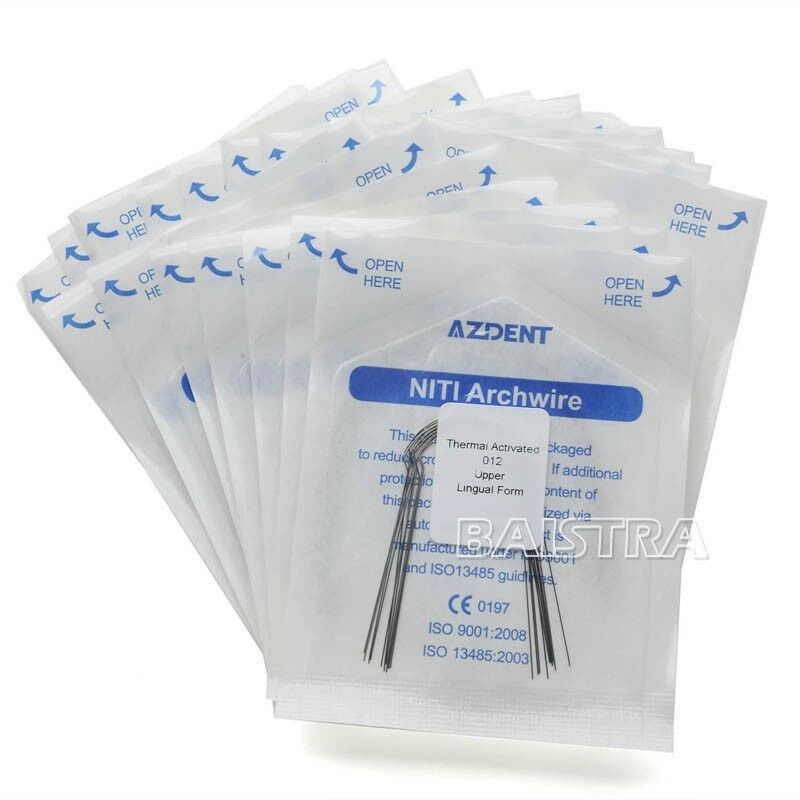 10 X Orthodontic NiTi Lingual Heat Thermal Activated Round Arch Wires 012 Upper