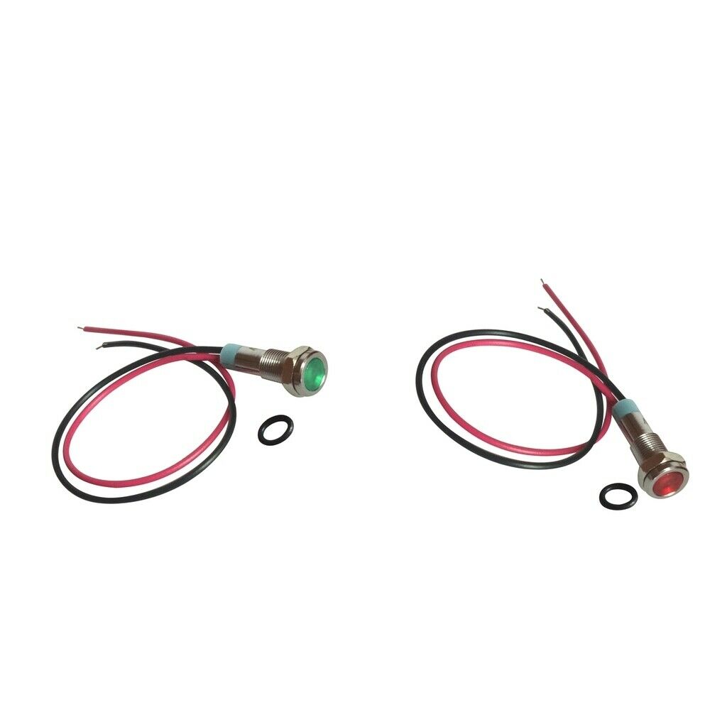 2Pcs 6mm 24V LED Indicator Light Lamp Pilot Dash for Home with Wire Leads