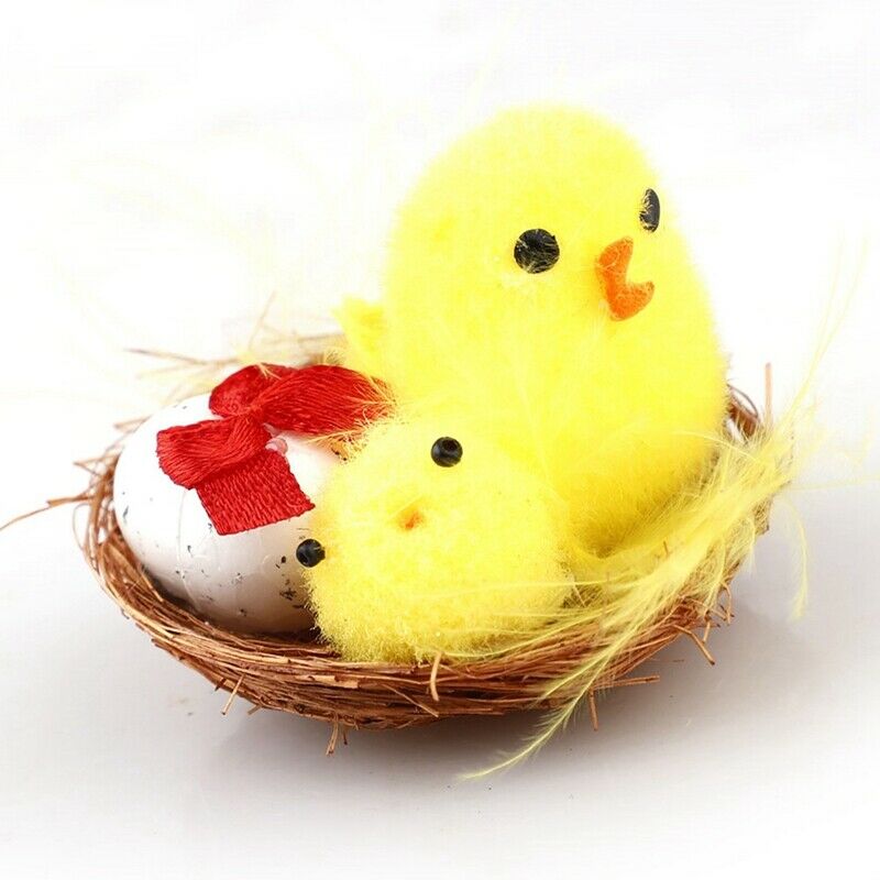 Easter Chicks Chenille Chickens Yellow Free Standing Adorable Chemical FiberX4X7
