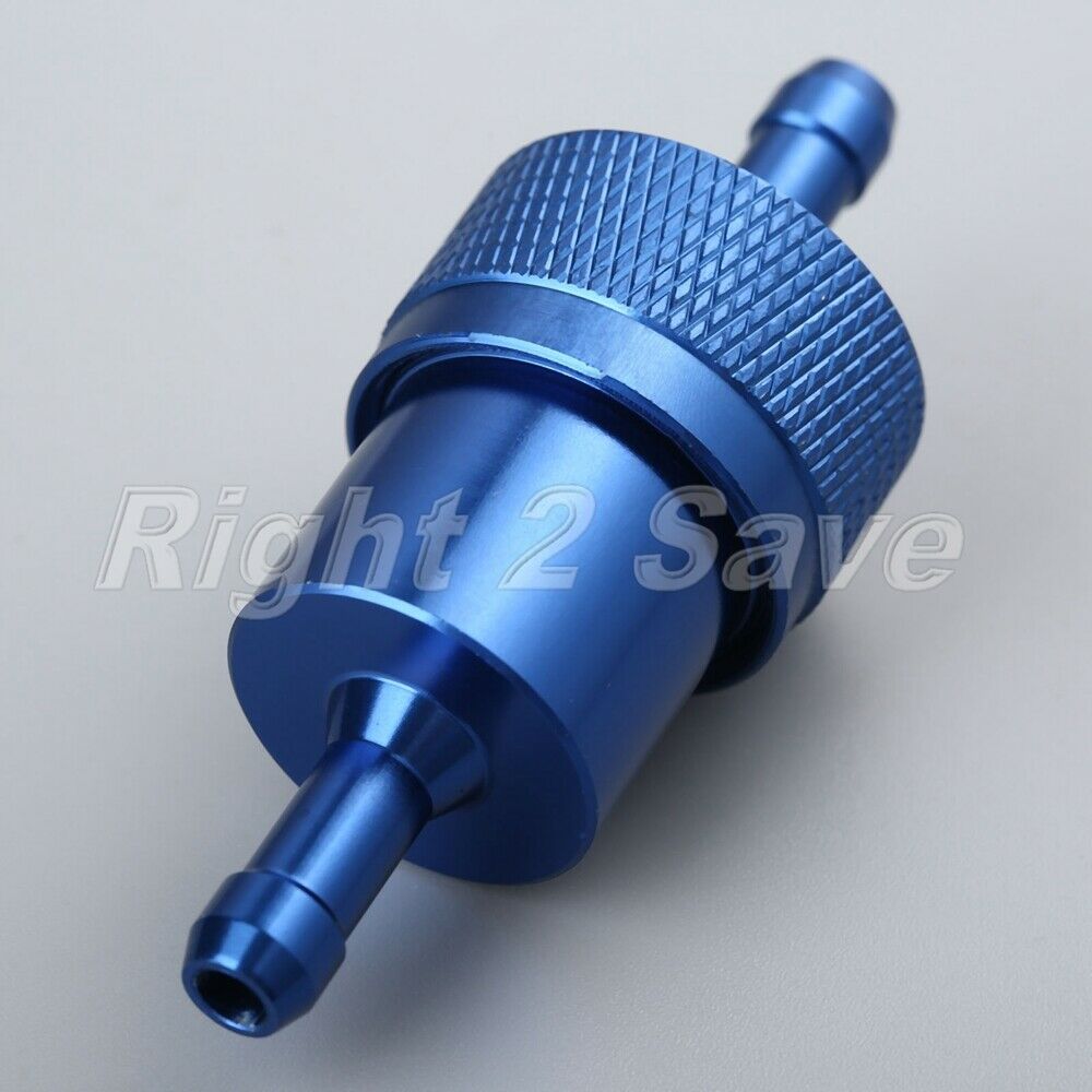 Motorcycle Universal CNC Aluminum Alloy Inline 1/4" 6mm Filter Cleaner Chrome