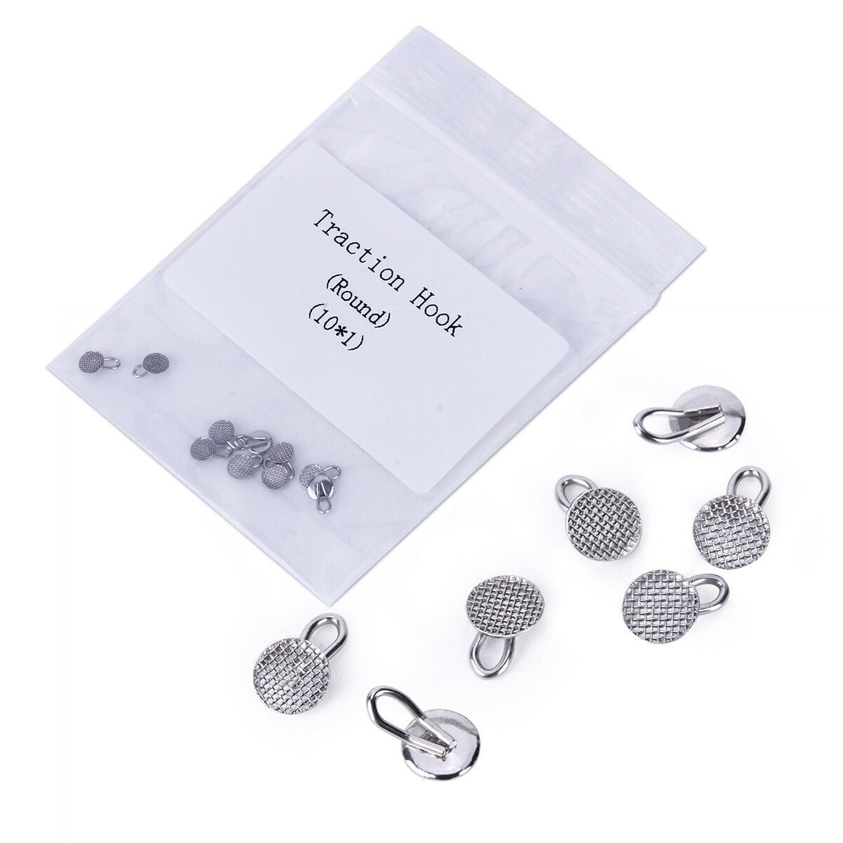 50 X AZDENT Dental Orthodontic Lingual Buttons &Traction Hooks Round Type