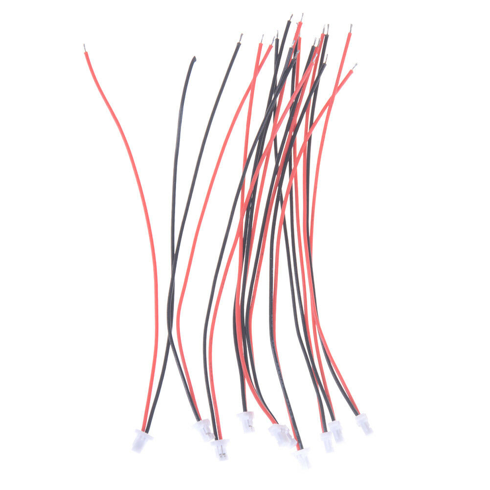 10x Mini Micro JST 1.0 SH 1.0mm 2-Pin Connector Plug With Wires Cables 100.l8