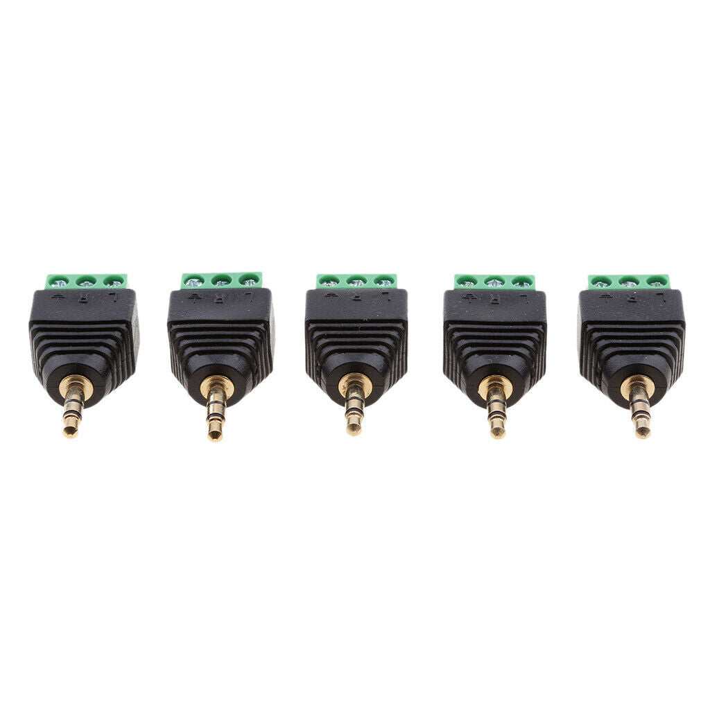 5x TRRS 3 Pole 3.5mm Screw Male to 3 Pin Female Balun Adapter for Earphone