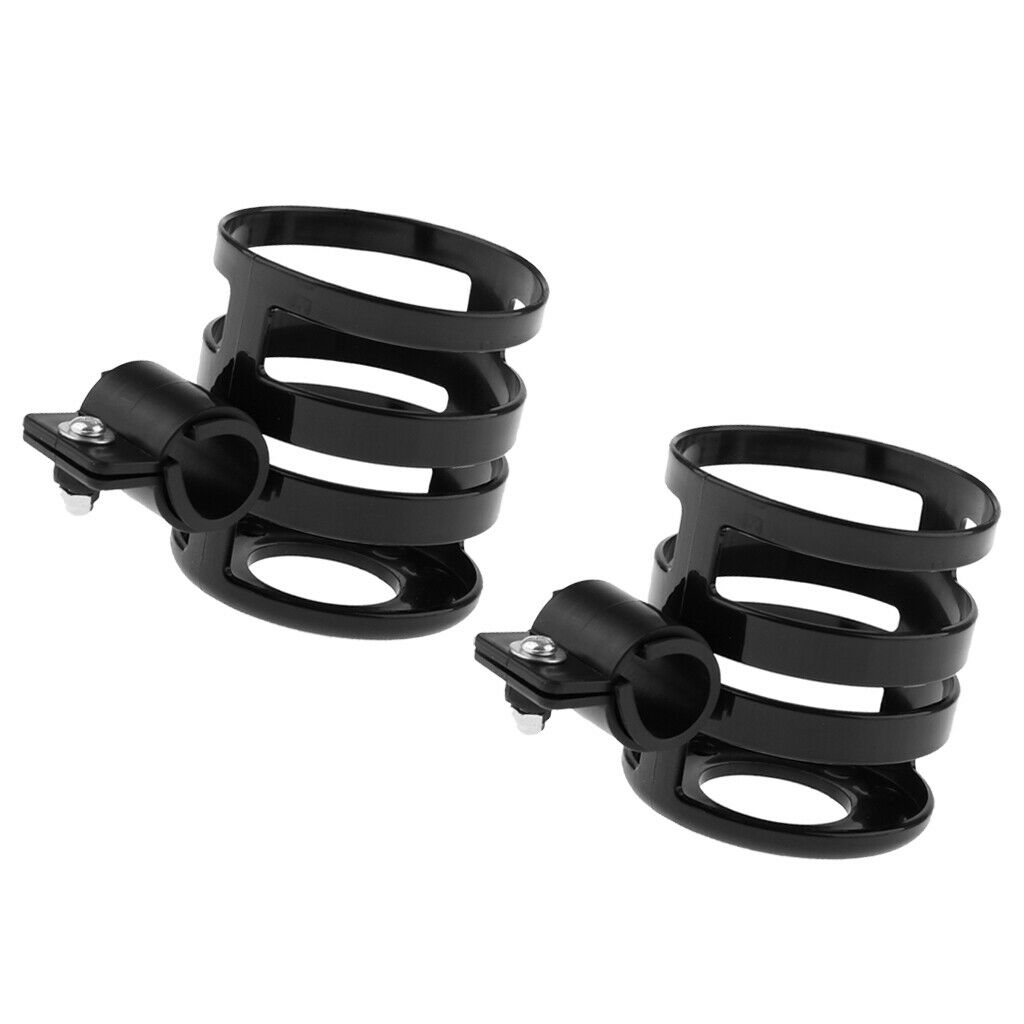 2Pcs MTB Bicycle Front Cup Holder Bike Coffee Mug Bottle Cage Mounting Black