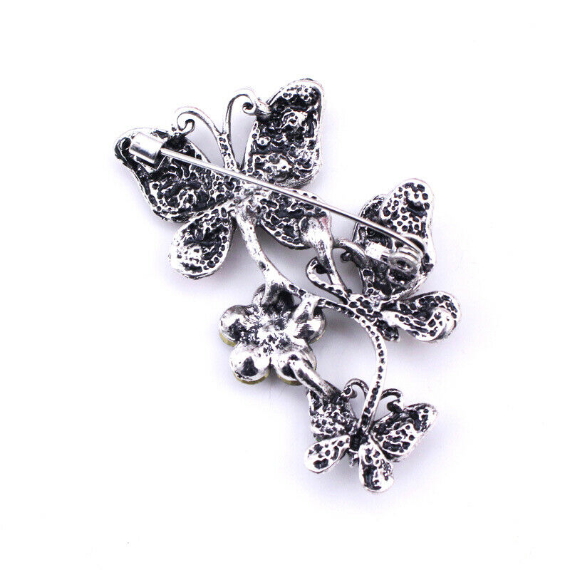 Fashion Colorful Crystal Butterfly Brooch Pins Collar Lapel Badge Retro J.l8