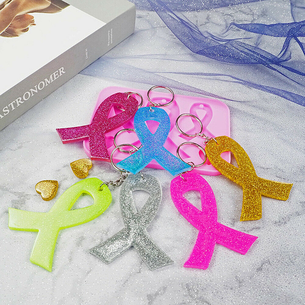 Ribbon Heart crystal Epoxy Silicone Molds DIY Casting Keychains Jewelry Pendant