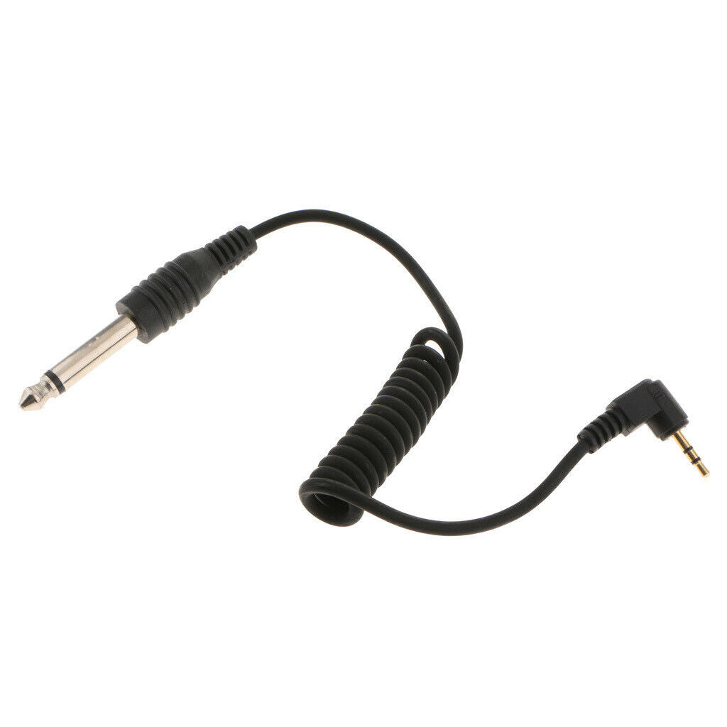 2.5mm to 6.35mm Male FLASH PC Sync Cable Spring Coiled Cable for FS350 FS520