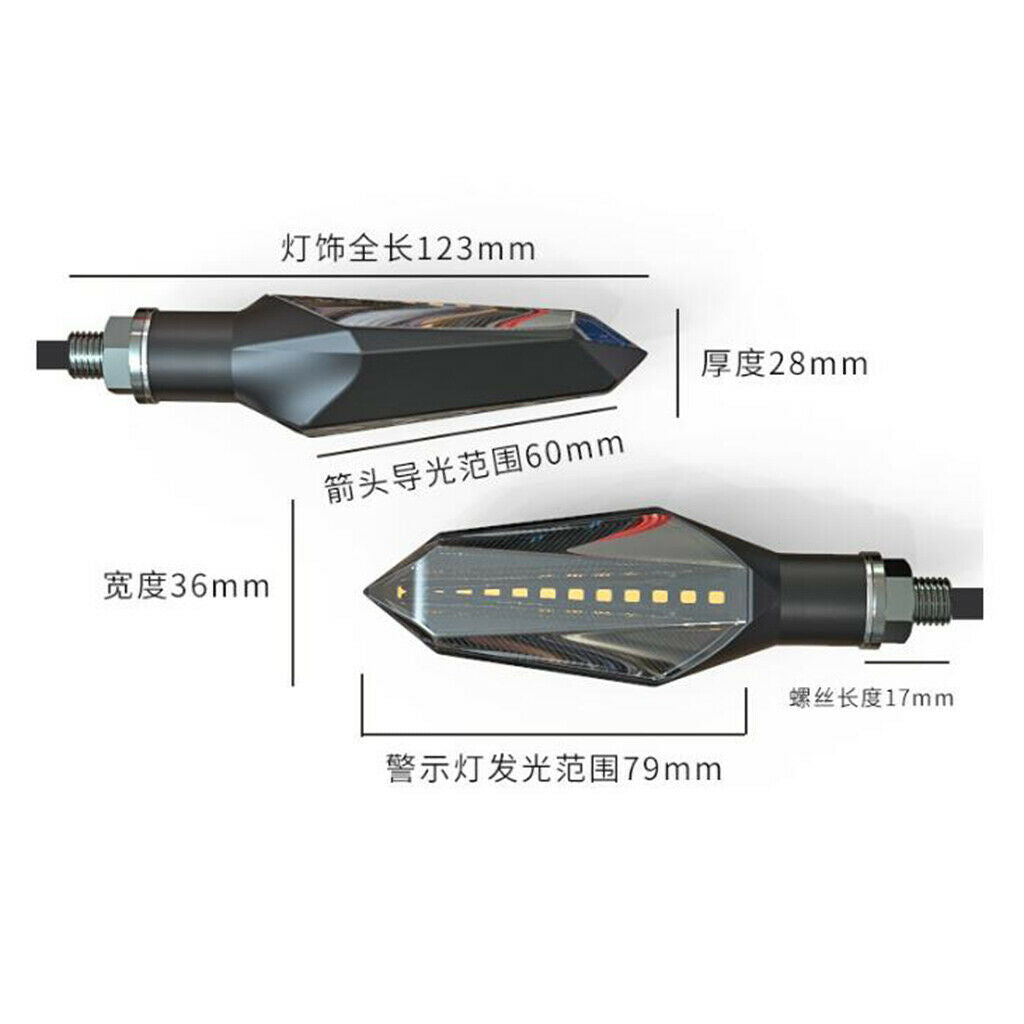 2pcs 12 LED Universal Motorcycle Turning Signal Lamp Flash Light Lamp Blue