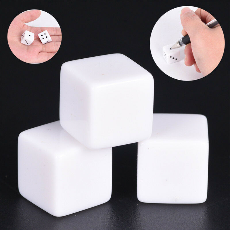 10pcs16mm blank white can write dice counting cubes square gaming diceJC.l8