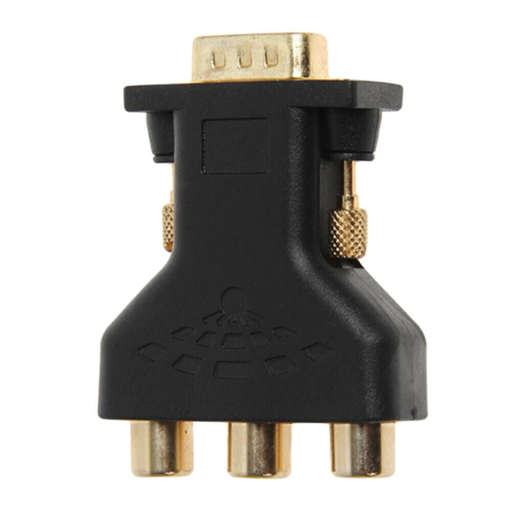 3 RCA RGB Female To HD 15-Pin VGA Style Component Video Jack Adapter (PVC)