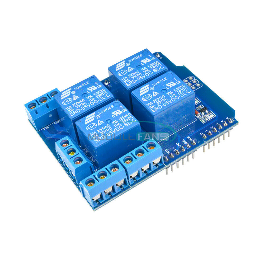 2PCS DC 5V 4 Channel Relay Module Shield Terminal Relay Board for Arduino UNO R3