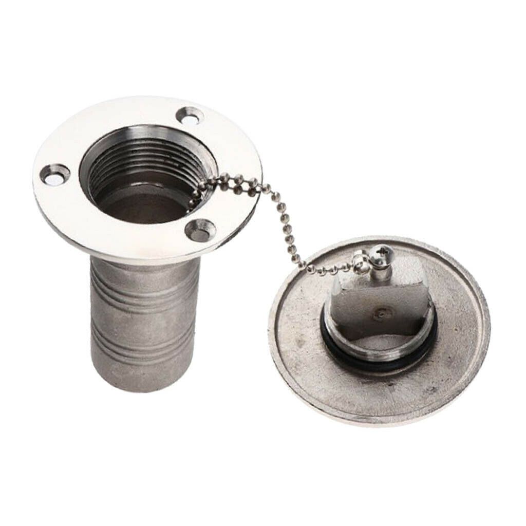 New 50mm Stainless Steel Boat Water Petrol Tank Deck Fill Filler & Screw Cap