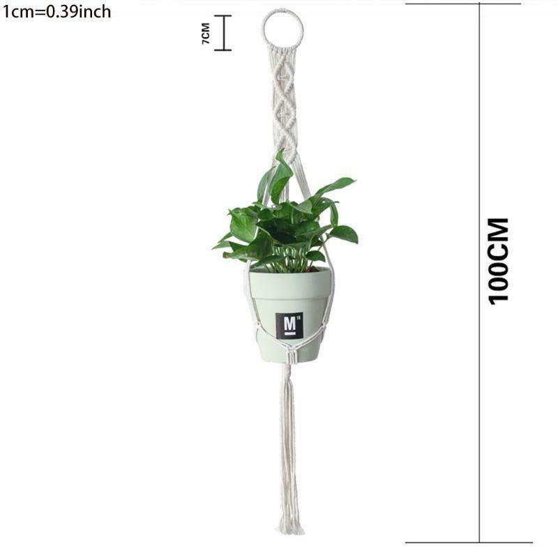 Macrame Plant Pot Hanger Cotton Woven Hanging Basket Flowerpot Lift Rope Decor
