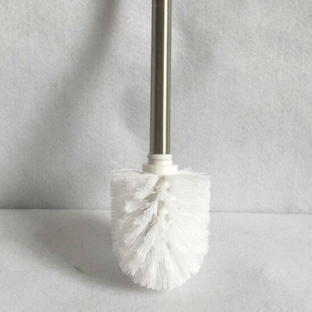 Toilet Bowl Brush, Stainless Steel Long Handle -- White