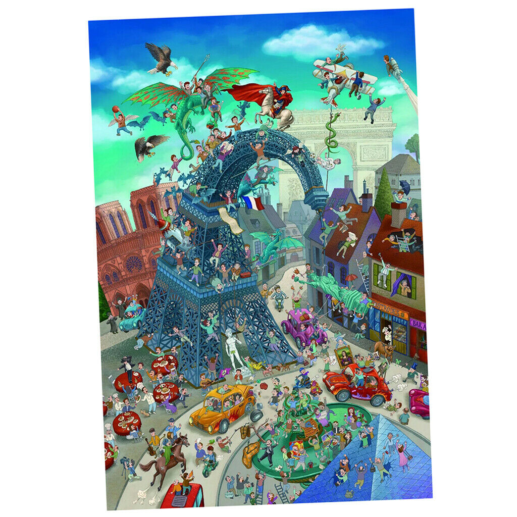 1000PCS Paper Jigsaw Puzzle (Eiffel Tower) for Kids IQ Game Set 50x75cm