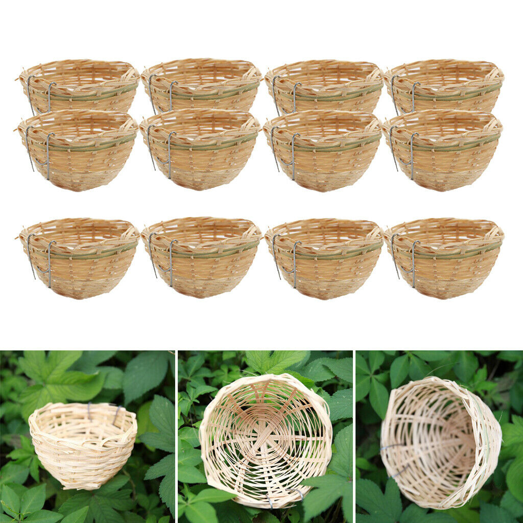 12pcs Round Bird Feeding Nest Hanging Cage for Finch Canary Breeding Behavior