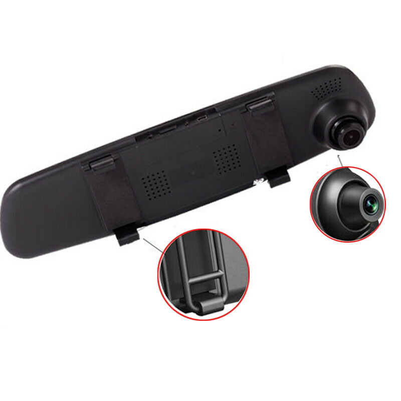 4.3 inch 1080P Car DVR Rear View Mirror Video Recorder Dual Cam Reversing Camera